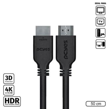 Imagem de Cabo Hdmi 2.0 Macho 4k/60hz Preto 50 Cm Phm20-05 - PCYES