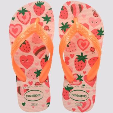 Imagem de Chinelo Havaianas Infantil Flores 4000052 Rosa Confete, Rosa confete, 