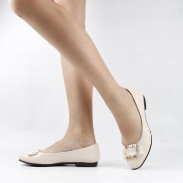 Imagem de Sapatilha Bico Redondo Enfeite - DIVALORI, Off white, 38