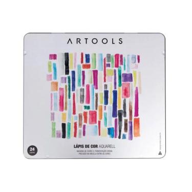 Imagem de Lápis De Cor Aquarelável Aquarell - Lata Metálica com 24 Cores - Artoo