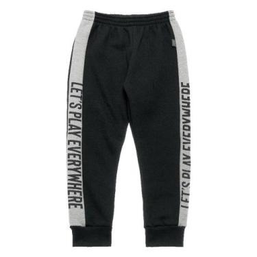 Imagem de Calça Moletom Infantil 4 ao 10 Pulla Bulla Ref. 42363, Preto, 4
