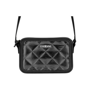 Imagem de Bolsa Feminina Transversal Moleca Metalizada, Preto