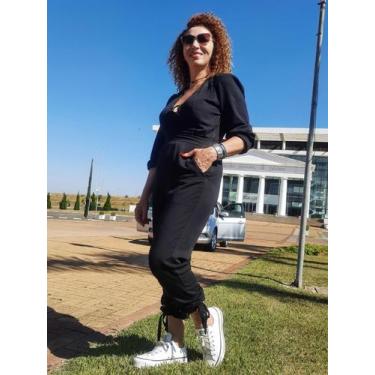 Imagem de Macacão Inverno longo preto com manga - ROSE MALVEIRA, M