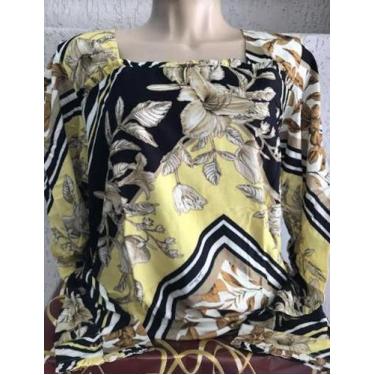 Imagem de Blusa Social Feminina Manga Longa Estampada em Tecido - Joelik, Estamp