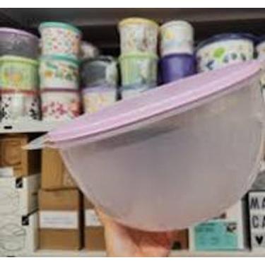 Imagem de Mega Criativa 10 litros Peonia Translúcida e Tampa Rosa Tupperware