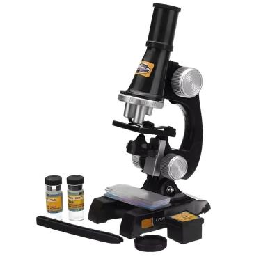 Imagem de Microscópio Infantil Educativo Homyl C2119 Kit Completo Escolar com Acessórios Ampliações 100X 200X 450X com LED