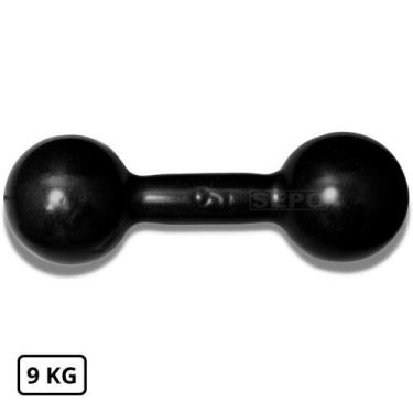 Imagem de Halter Redondo Bola Emborrachado 9 Kg Preto - SEPO
