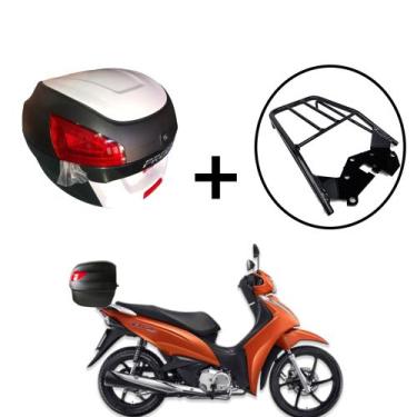 Imagem de Baú Bauleto Awa Pross 29l + bagageiro de Biz 2018+, Branco