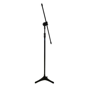 Imagem de Pedestal Telescópico Girafa P/2 Microfones Visão Musical Vpe3ftbk