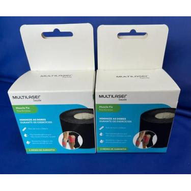Imagem de Bandagem adesiva ortopedica kinesio tape 5x5  - MULTILASER, Zul
