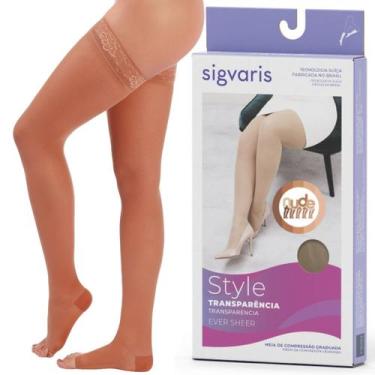 Imagem de Sigvaris Ever Sheer 7/8 Longa 20-30 mmHg Ponteira Aberta Caramelo, P