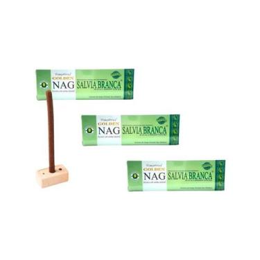 Imagem de KIT C/3 Incensos Dhoop Tibetano Golden Nag Sabor:Lavanda, Salvia Branc