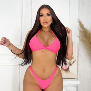Imagem de Biquíni Asa Delta com Bojo em Tecido Anarruga - Gringas Model, Rosa, Ú