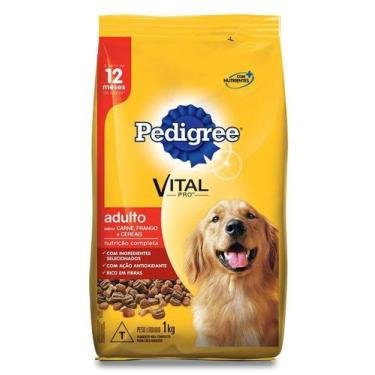 Imagem de Ração Pedigree Carne, Frango e Cereais para Cães Adultos - 1 Kg