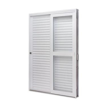 Imagem de Porta de Aço Veneziana de Correr Lateral 215x142cm 3 Folha Vidro Liso 