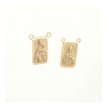 Imagem de Medalhas Para Escapulário Tradicional 8x12 Fs Ouro 18k 750 Dourado - J