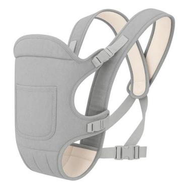 Imagem de Canguru Para Bebê 4 Posições Acolchoado Até15kg Costura Dupla Cinza Ai