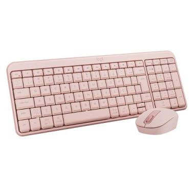 Imagem de Combo Teclado e Mouse Sem Fio Logitech MK250 Rosa, N/A