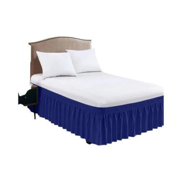 Imagem de Saia De Cama Com Babado Envolvente Para Camas King, Queen E Twin, Fáci