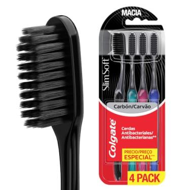 Imagem de Colgate Slim Soft Black Escova de Dente Macia, 4 Unidades