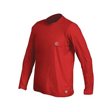 Imagem de Camisa Ciclismo Masculina Manga Longa UV - Vermelho P