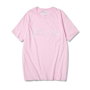 Imagem de FZSWD Cão Gato Feminino Algodão Casual Engraçado Camiseta Para Senhora Menina Top Camiseta Hippie 13 Cores