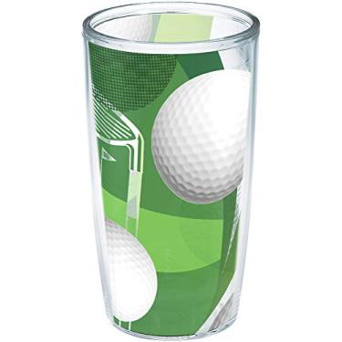 Imagem de Tervis Copo térmico de parede dupla com bolas de golfe e clube feito nos EUA, 473 g – sem tampa, transparente