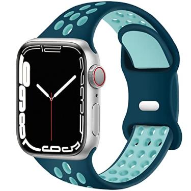 Imagem de Pulseiras esportivas compatíveis com Apple Watch séries 10/9/8/7/6/5/4/4/3/2/1 Ultra 2 SE, verde turquesa