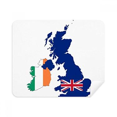 Imagem de Mapa da Grã-Bretanha Bandeira Irlanda País Reino Unido Pano de limpeza Limpador de tela 2 peças Tecido de camurça