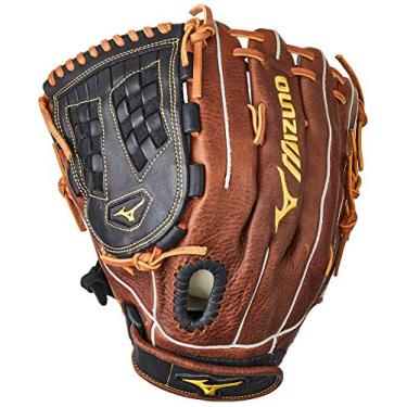 Imagem de Mizuno Classic Fast Pitch Series GCF1250F2 Luvas de modelo de campo interno/externo/Pitcher, preto/marrom