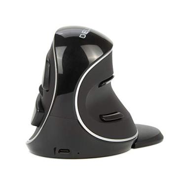 Imagem de DeLUX Mouse Ergonômico sem Fio com 4000 DPI, Mouse Vertical Recarregável 2.4G com Receptor USB e Bluetooth, 6 Botões, Apoio para as Mãos Removível para Túnel do Carpo (M618PD-Preto)