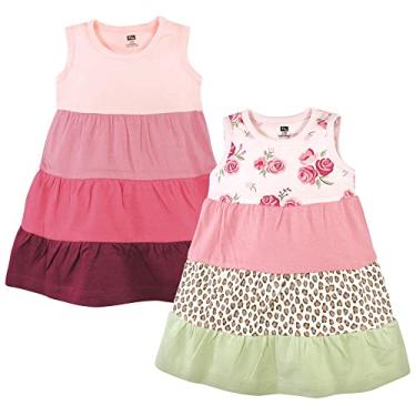 Imagem de Hudson Baby Vestidos de algodão para bebês meninas, Leopardo rosa colorido, 9-12 Meses
