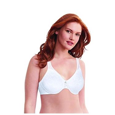 Imagem de Bali Sutiã minimizador feminino Passion for Comfort, cobertura total com aro (cores aposentadas), Renda branca, 40DDD