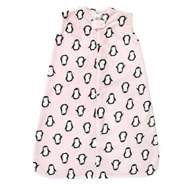 Imagem de Hudson Baby Bolsa de dormir unissex de pelúcia para bebês, saco, cobertor, pinguim rosa, 12-18 meses