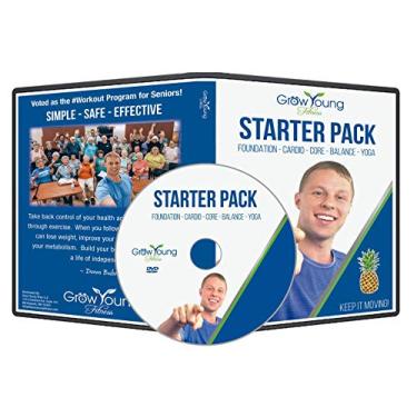 Imagem de Exercícios de cadeira para jovens adultos – Base de DVD para iniciantes – Cardio – Core – Equilíbrio – Yoga – DVD de treino eficaz e fácil para idosos