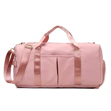 Imagem de Bolsa de viagem dobrável de grande Impermeável Dobrável Encaixa Mala, bolsa esportiva para academia, para esportes, viagens, férias (luz rosa)