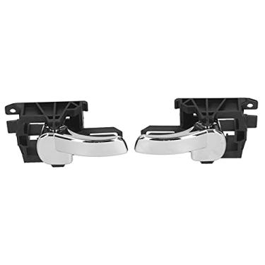 Imagem de Maçaneta porta interna, 2 peças de maçaneta interna do carro acessório de substituição preto apto para Qashqai 2007-2013