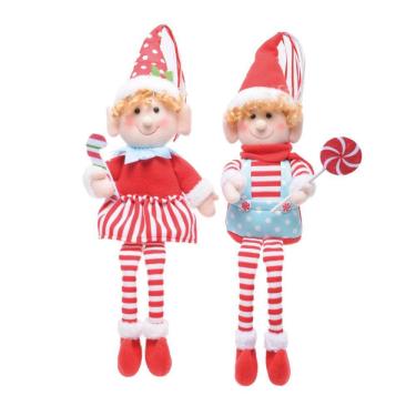 Imagem de Decoração Natal Elfo Sentado Vrm/bco/azc 54x20x7cm 1023739