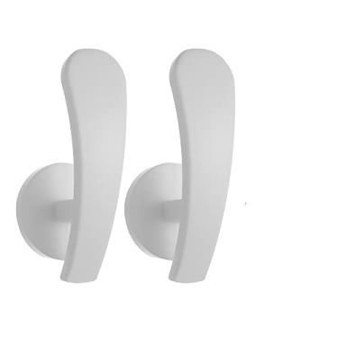Imagem de 2 pçs ganchos de parede de metal para cortinas para cortinas para porta cabide de parede para cortinas para cortinas borla cabide de toalha para pano-chapéu gancho, branco1