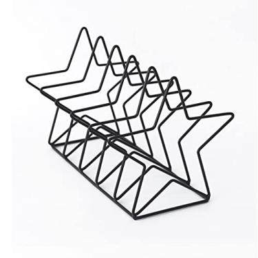 Imagem de KIZQYN Estante Acessórios de Escritório Estante de Mesa Simples Prateleira de Jornal Revista Simples Capa de Arte de Ferro Estante de Livros (Cor: A)