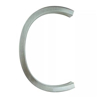 Imagem de 3D Flutuante Placa Casa Números 127mm Prata Número Letras Alfabeto Sinal 0-9 Sinalização Exterior para Placas Porta Endereço Rua Ao Ar Livre Caixa Correio, Liga Metal Zinco Galvanizado (C)