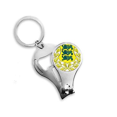 Imagem de Alicate de unha com emblema nacional da Estônia e chaveiro abridor de garrafas