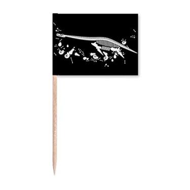 Imagem de Sinalizadores de palito de dente pequenos ossos de dinossauro para decoração de festa