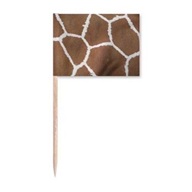 Imagem de Bandeiras de palito de dente com design de penas de girafa para decoração de festa
