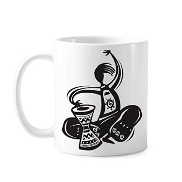 Imagem de Caneca mexicana com contorno de pandeiro Celebrate Mexico Mexican caneca cerâmica xícara de café porcelana louça