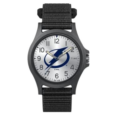Imagem de Timex Tribute Relógio masculino NHL Pride 40 mm de quartzo pulseira de tecido, preto, 20 relógio casual (modelo: TWZHLIGMYYZ)