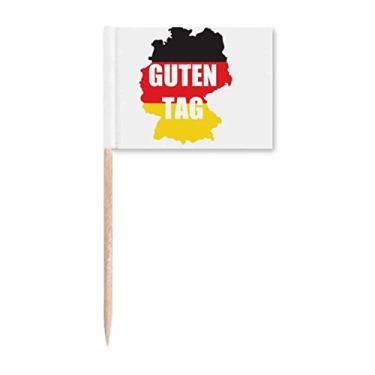 Imagem de Marcadores de palito de dente com contorno do mapa de saudação alemã para decoração de festa