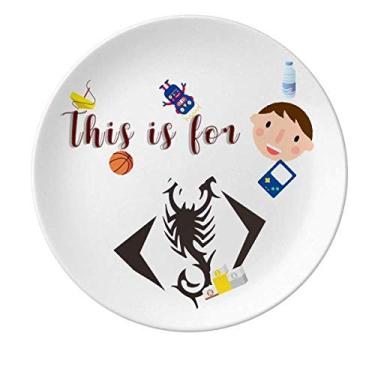 Imagem de Escorpião Natural Insect Bom Prato de Porcelana Prato Redondo Menino Homem