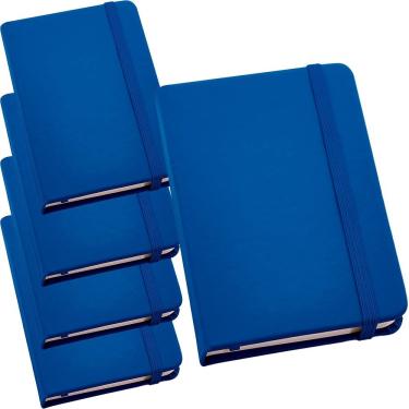 Imagem de Kit 5x Caderneta de Anotações 9x14cm 80 Fls Sem Pauta Azul Royal