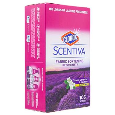 Imagem de Clorox Lençóis de Secagem para Lavar | Lençóis de Tecido em Vários Aromas, 105 Unidades, Tuscan Lavender & Jasmine, 105 Count (Pack of 1)
